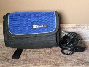 Nintendo Game Boy Advance SP Blue Black OEM Carrying Case Pouch Bag + Charger - Picture 1 of 8