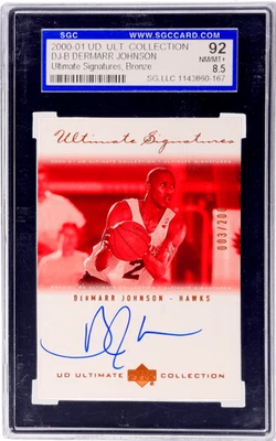2000 Ultimate Collection Dermarr Johnson Auto Bronze /200 SGC 8.5 Rookie RC - Image 1 of 2