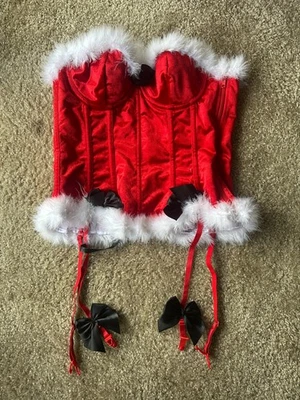 Christmas Costume Corset • Holiday Boned Lace-Up Bustier - Image 1 of 3