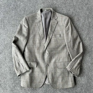 Mantoni Jacket Men 38 Grey Plaid Sports Coat Blazer Super 140 Virgin Wool - Picture 1 of 15