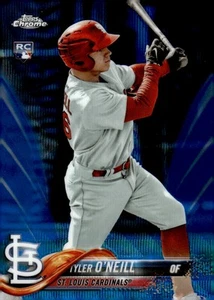 2018 Topps Chrome Blue Wave Refractors #35 Tyler O'Neill/75 Rookie RC - Imagen 1 de 2