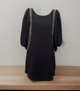 SEDUCE Black Embellished Batwing Shift Mini Dress. Size 14. GUC - Picture 1 of 9