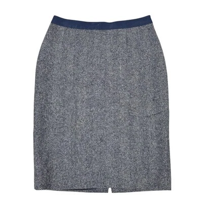 Boden British Tweed Pencil Skirt US 6 Gray Blue Wool Herringbone - Image 1 of 4