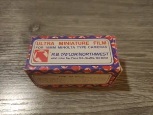 Vintage Minolta 16mm Film Cartridge 20 EXP ASA 100 Expired NOS RB Taylor USA - Picture 1 of 3