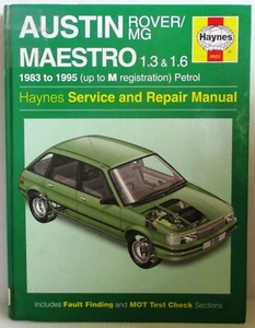 Haynes Austin Maestro Rover/MG Gasolina 1983A 1995 Service & Repairs Manual 260 - Imagen 1 de 7
