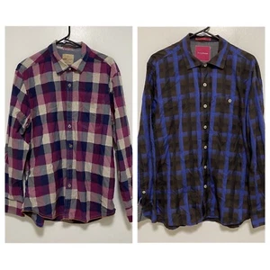 Lot of 2 Tommy Bahama Shirt Size XXL  Plaid Button Up Long Sleeve Casual Mens - Picture 1 of 17