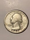 Vintage 1937 S Washington Quarter, 90% Silver, Better Semi-KEY Date 25C Coin(307