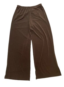 Chico's Women's Brown High Rise Wide Leg Dress Slacks Trousers Pants Pull-On - Picture 1 of 6
