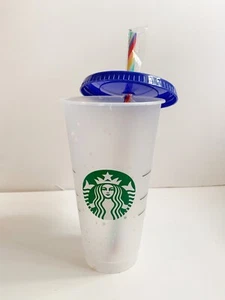 NEW 2020 Starbucks Confetti Color Changing Tumbler 24oz, Rainbow Straw - Picture 1 of 3
