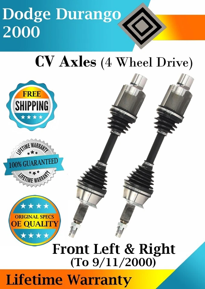 New OE Front Left & Right CV Axle For 2000 Dodge Durango 4WD Lifetime Warranty - Imagem 1 de 4