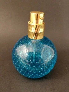 Blown Glass Perfume Bottle Atomizer Blue Bullicante 50s Retro Vintage READ - Picture 1 of 12