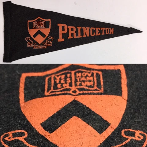 DAMAGED 1950s Princeton Tigers Ivy League University Mini Pennant 3.75x8.75 Cover
