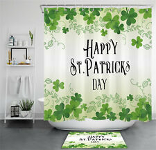 71" Happy St. Patrick's Day Green Clover Shower Curtain Bathroom Accessory Sets