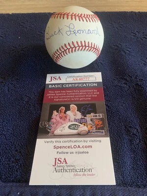 Buck Leonard Autographed OAL Bobby Brown Baseball JSA COA Vintage - Image 1 of 4