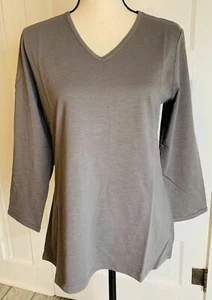 NWT Pendleton Womens XL Vintage Fit Tee Shirt Blouse Top 3/4 Sleeve Grey Gray - Picture 1 of 10