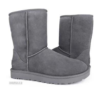 Botas UGG Classic Short II Gris Gamuza Piel Mujer Talla 10 *NUEVAS* Foto 1 de 4