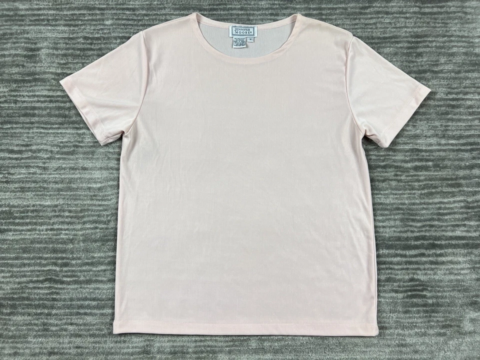 Top vintage Jennifer Moore para mujer rosa mediano poliéster curvado elástico ajustado Foto 1 de 4