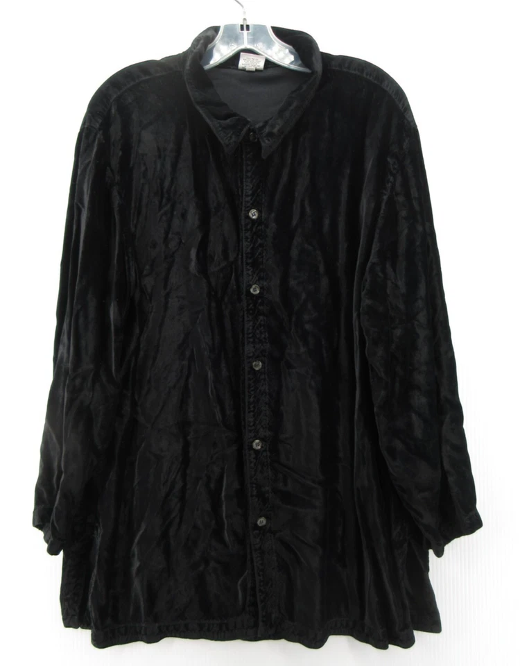 CP абажуры верхний женщин большой черный измельченный бархат богемное минималист туника рубашка винтажный * - Изображение 1 из 4
