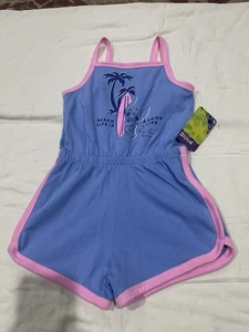 Girls Stitch Tank Romper Blue Sz S (6-6X) Sz XS(4-5 ) - Picture 1 of 4