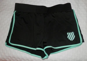 K-Swiss Womens Tac Hypercourt 2 Black/Green 2 in 1 Tennis Shorts  XS - Picture 1 of 4