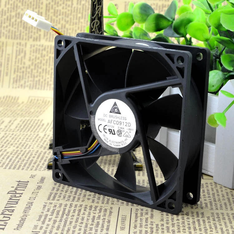 1PC NEW DELTA AFC0912D 12V 0.46A 9225 four-wire PWM cooling fan #LD - Image 1 of 1