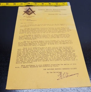 1914 National Masonic Research Society letter - Color logo - Anamosa Iowa - Picture 1 of 4