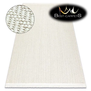 TRENDIGE STILVOLLE MODERNE TEPPICHE ""NANO"" Chevron flach gewebte Schleife Sisal-ähnlich weiß creme - Bild 1 von 11