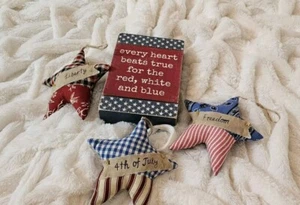 Primitive Rustic Country Americana Slat Sign 4th Of July Memorial Day Patriotic - Picture 1 of 3