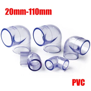 20mm~110mm Inner Dia 90 Degree Elbow PVC Pipes Coupling Connector Transparent - Picture 1 of 6