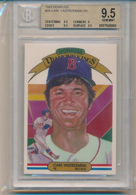 Donruss Carl Yastrzemski 1983 (DiK) (HOF) (#25) (Subs 1-9/3-9,5's) BGS9,5 BGS Foto 1 de 2