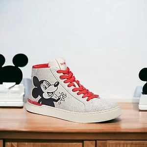 NWT Coach X Disney Mickey Mouse Keith Haring Clip High Top Sneaker 7054 8D Shoes - Picture 1 of 4