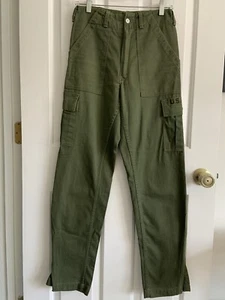 Vintage Winfield Green US Army Unisex Utility Cargo Hose W28 L32 Zip Ankle - Bild 1 von 23