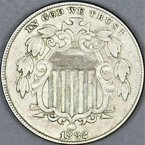 1882 Shield Nickel, beautiful nickel in a pleasing high grade Cover