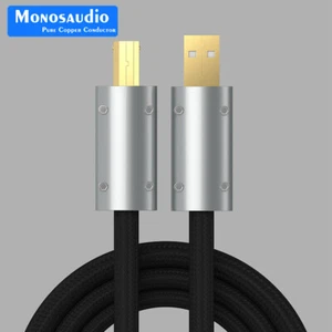 HIFI Audio Pure Silver USB Cable USB Type A to B DAC Gold Plating DAC Decoder - Afbeelding 1 van 9