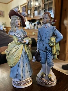 Germany Vintage Pinkie & Blue Boy 9" Ceramic /porcelain Figurines - PAIR - Picture 1 of 8