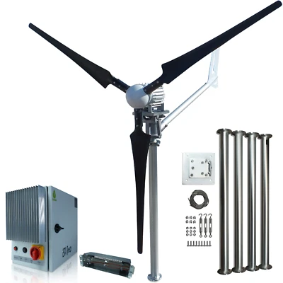 Lithium SET Windsafe 2000W 48V  IstaBreeze + Laderegler + Dumpload+4 Meter Tower - Bild 1 von 4