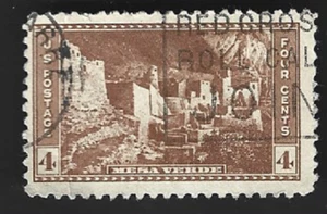 Scott# 743 4c Mesa Verde Nat'l Park - "RED CROSS ROLL CALL" slogan - (A-4) - Picture 1 of 2