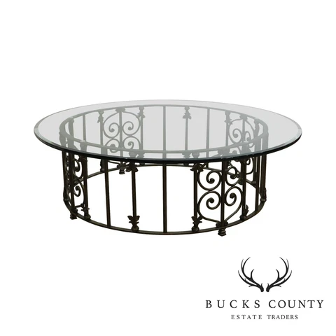 Custom Wrought Iron 60" Glass Top Coffee Table Cover