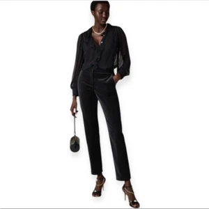 J Crew Kate slim-fit pant in velvet Womens Size 14 Black - Picture 1 of 7