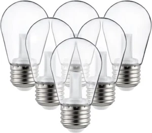 6Pack S14 Replacement LED Light Bulbs, Shatterproof, 1W (10W), 2700K, E26 - Picture 1 of 1