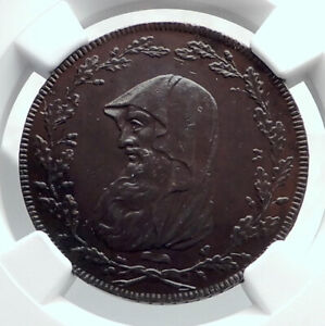 1791 ENGLAND Wales ANGLESEY Conder 1/2 Penny TOKEN Coin w DRUID NGC i81250