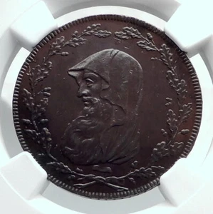1791 ENGLAND Wales ANGLESEY Conder 1/2 Penny TOKEN Coin w DRUID NGC i81250 - Picture 1 of 5