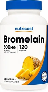 Bromelain 500mg, 120 Veggie Capsules - Bromelain (2400 GDU/g), Non-GMO, Gluten F - Picture 1 of 5