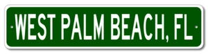 West Palm Beach, Florida Metal Wall Decor City Limit Sign - Aluminum - Picture 1 of 1