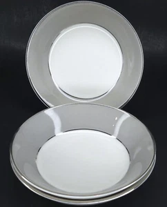 C1960s LOT 3 Syracuse Debutante Gray Platinum Dessert Fruit Bowl Replacement Set - Picture 1 of 7