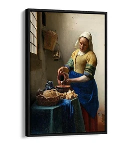 THE MILK MAID -DEEP FLOATER/FLOAT EFFECT FRAMED CANVAS ART PRINT- - Picture 1 of 12