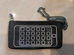 Gebrauchte Louis Vuitton Monogram Eclipse Fragment iPhone Hülle M64433 LV Auth 29016 - Bild 1 von 3