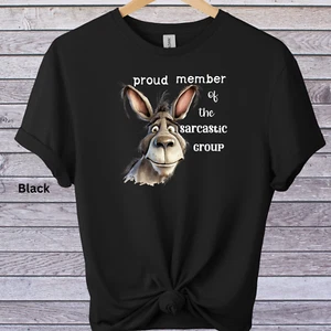 Funny Donkey T shirt Graphic Print T shirt Unisex Novelty Tee Soft style Tee - Picture 1 of 19