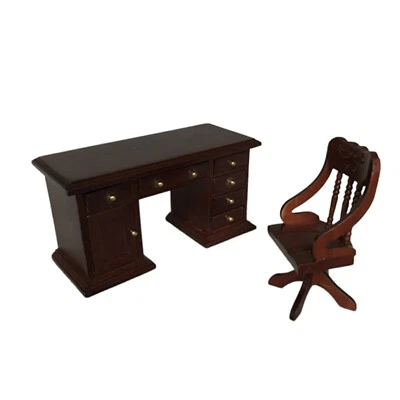 Juego de sillas de escritorio para casa de muñecas escala 1:12 2 piezas miniaturas hechas a mano muebles de oficina Foto 1 de 4