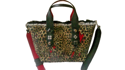 CHRISTIAN LOUBOUTIN Frangibus Mini Leopard Print Canvas Tote Bag - Image 1 of 4
